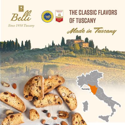 Italian Cranberry Biscotti  Made in Tuscany, Italy  Belli Traditional Semi Soft Biscuits