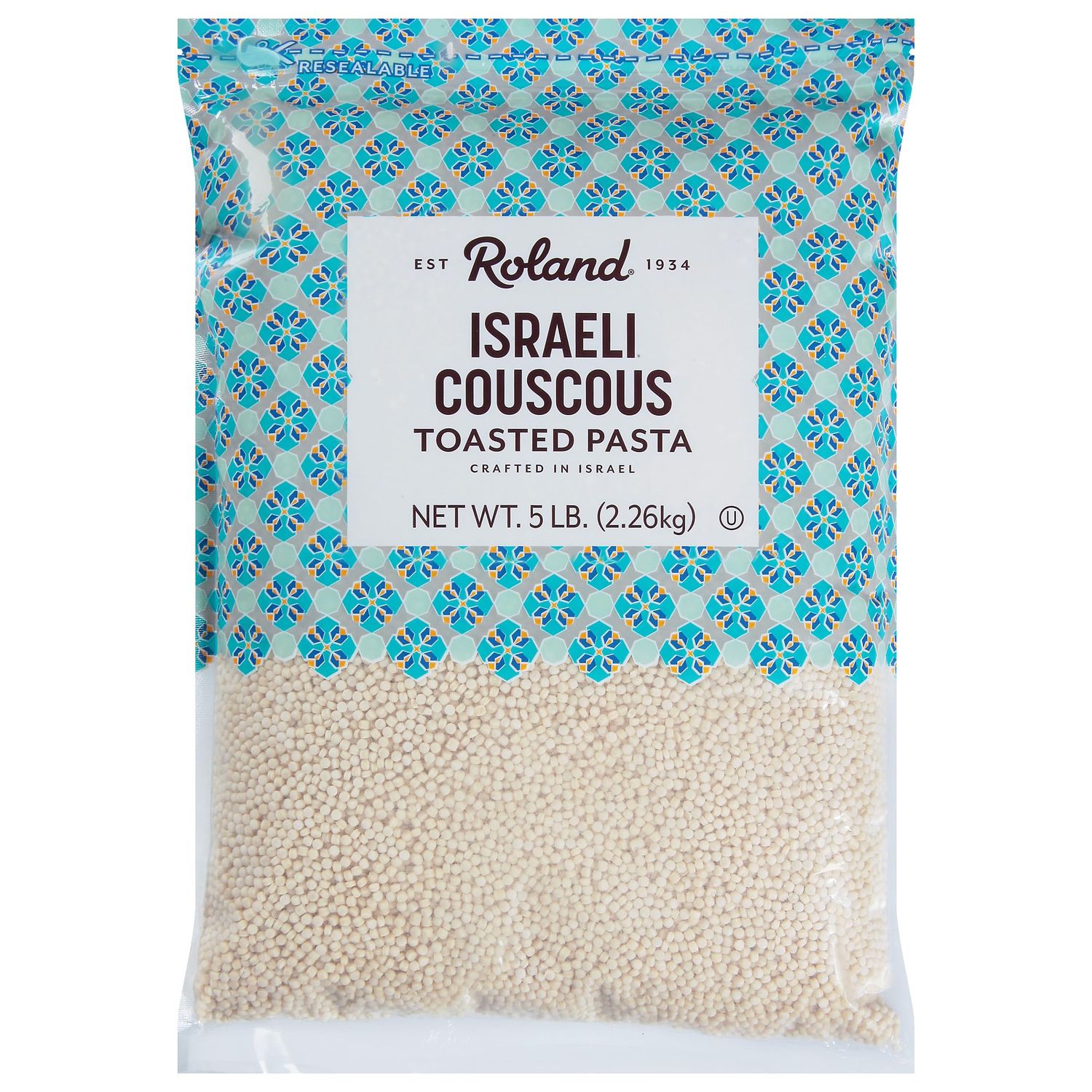 Roland Foods Israeli Couscous Toasted Pasta, Specialty Imported Food, 5 Pound Bag, Pack of 1