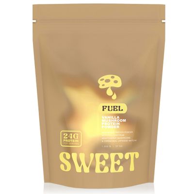 Sweet Shroom Vegan Pea Protein Powder, with Pumpkin Seed Protein &amp; Ceremonial Japanese Matcha for Muscle Recovery, Energy, Weight Loss &amp; Immune Support, Vanilla, 2.3 Pounds