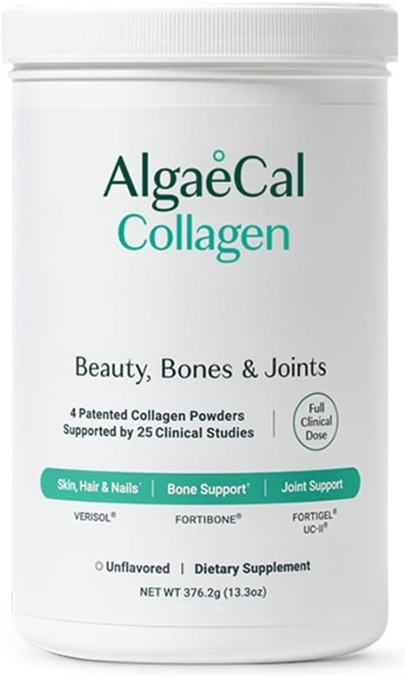 ALGAECAL Hydrolyzed Collagen Complete - Anti-Aging Collagen Powder with Clinically-Supported VERISOL, FORTIGEL, UC-II, and FORTIBONE, Multi Peptides Blend, 30 Servings