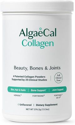 ALGAECAL Hydrolyzed Collagen Complete - Anti-Aging Collagen Powder with Clinically-Supported VERISOL, FORTIGEL, UC-II, and FORTIBONE, Multi Peptides Blend, 30 Servings