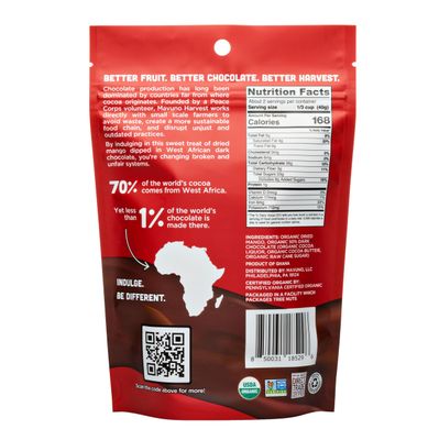 Mavuno Harvest Organic Chocolate Covered Mango - Organic Dried Mango Dipped in Dark Chocolate - Non GMO, Fair Trade, No Preservatives &amp; Vegan Chocolate Treats - Healthy Chocolate Snacks - 3 x 3 Ounces