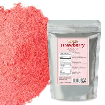 Ternio Premium Freeze Dried Strawberries Powde - 3.52oz / 100g - 100% Natural &amp; No Additives - Healthy Freeze Dried Fruit Snack &amp; Topping for Beverages or Recipes.