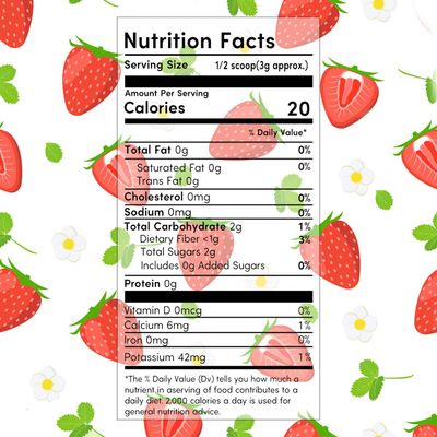 Ternio Premium Freeze Dried Strawberries Powde - 3.52oz / 100g - 100% Natural & No Additives - Healthy Freeze Dried Fruit Snack & Topping for Beverages or Recipes.