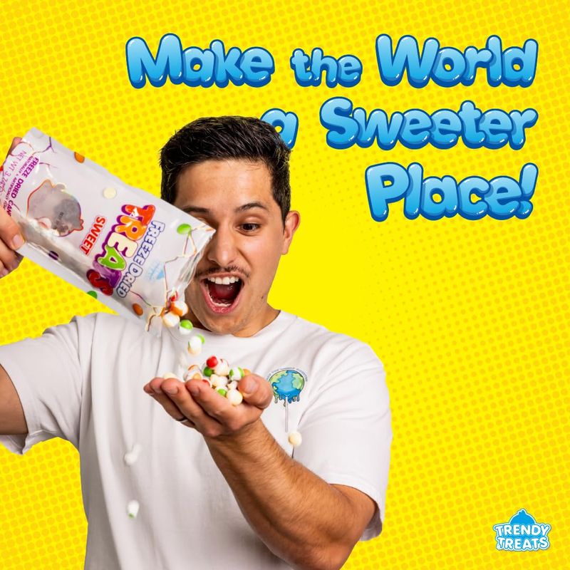 Trendy Treats Freeze Dried Candy - Fun, Exotic &amp; Weird  Featured on Tik Tok Trendy Treats Channel  Delightful Crunchy Bites - Perfect Candy Gift for Kids - Resealable Packaging - 4.2oz