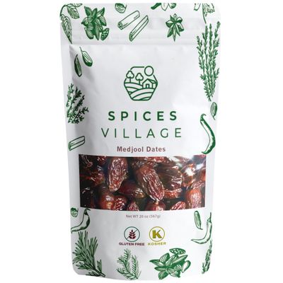 SPICES VILLAGE Medjool Dates, Premium Quality Naturally Sweet Dried Dates, High-Fiber Fruit Snack, 20 oz, No Added Sugar, Bulk Dried Fruit