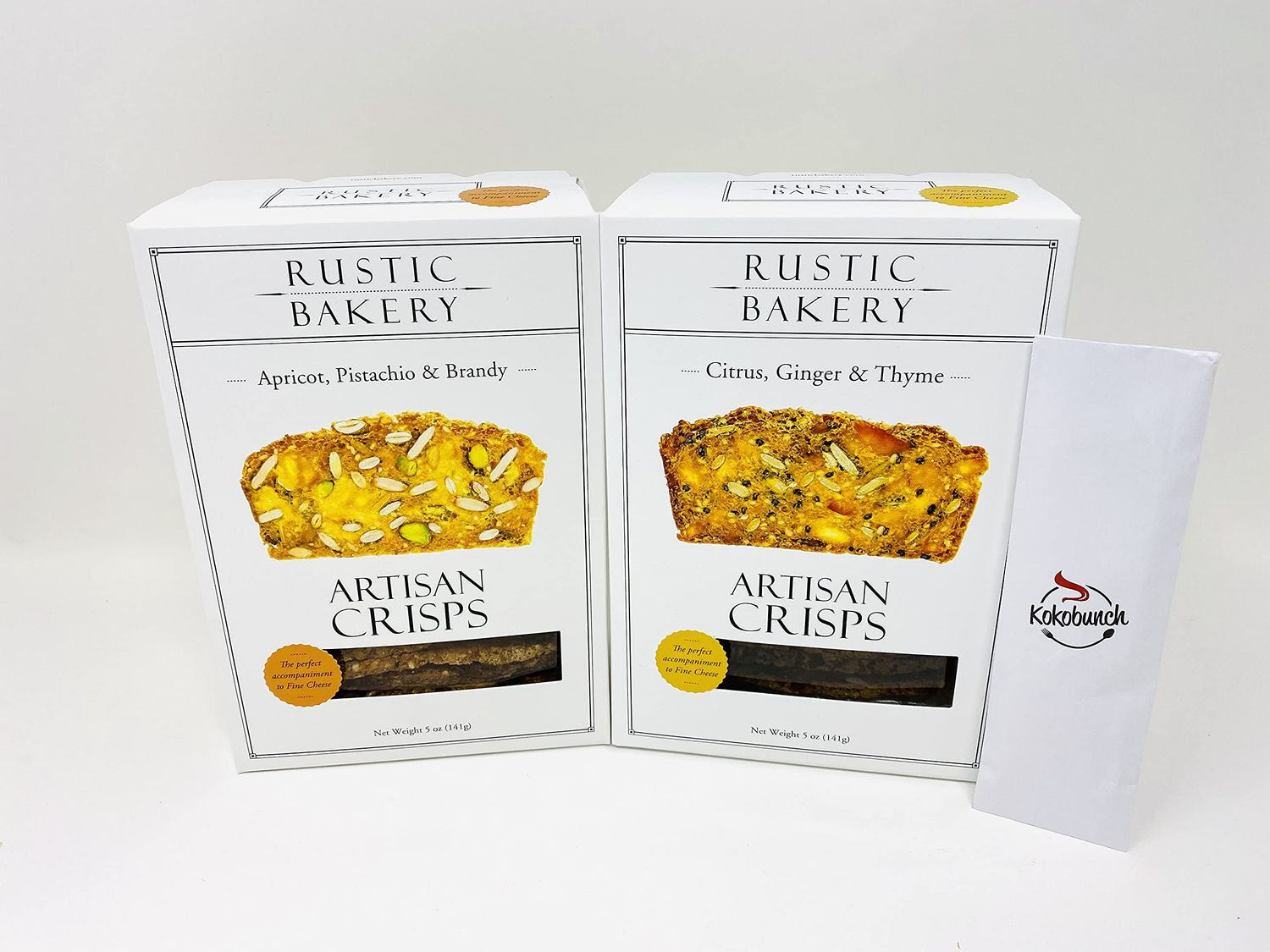 RusticBakery Artisan Crisps Cracker Variety Citrus Ginger &amp; Thyme, Apricot, Pistachio, &amp; Brandy  5 oz.
