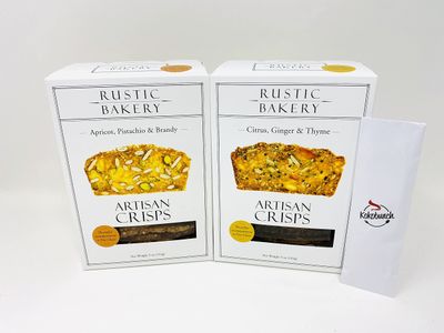RusticBakery Artisan Crisps Cracker Variety Citrus Ginger &amp; Thyme, Apricot, Pistachio, &amp; Brandy  5 oz.