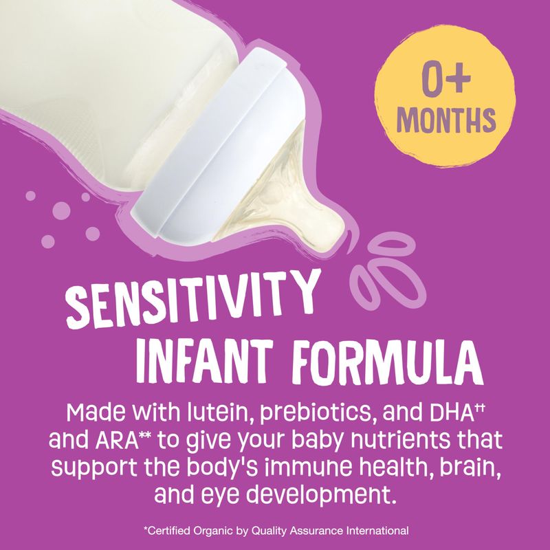 Earth's Best Organic Sensitivity Infant Formula for Babies 0-12 Months, Reduced Lactose Powder Formula with Iron, Omega-3 DHA, and Omega-6 ARA, 21 Ounce Container