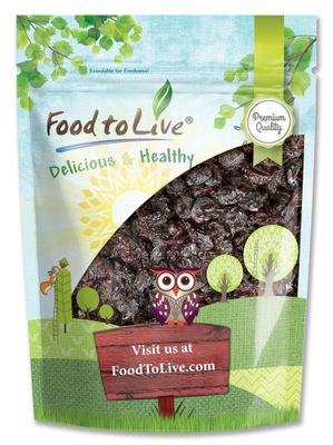 Food to Live - Dried Sour Cherries, 1.5 Pounds - Tart, Soft &amp; Juicy Nature&#39;s Candy. Whole Fruit Snack. Lightly Sweetened and Coated with Vegetable Oil. Pitted, Unsulphured, Vegan, Bulk