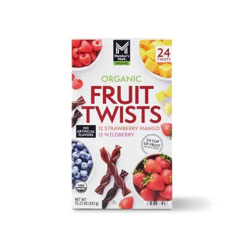 Organic Fruit Twist Variety Pack, Strawberry Mango &amp; Wildberry Flavors, 24 Count, 15.23 OZ - No Artificial Sweeteners, No Artificial Flavors, No Artificial Food Coloring, No High Fructose Corn Syrup