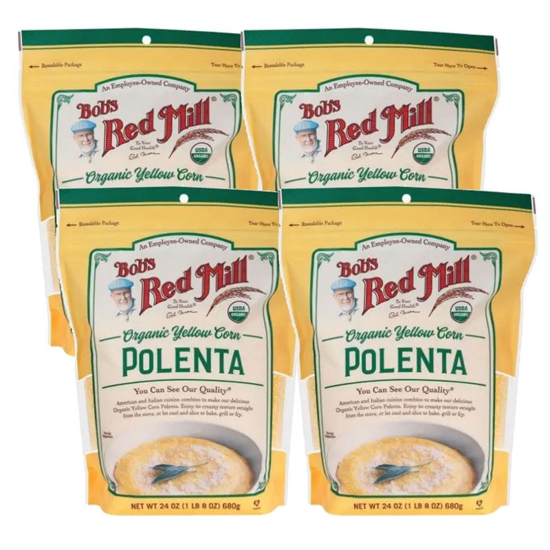 Bob&#39;s Red Mill Organic Corn Grits / Polenta, 24oz (Pack of 4) - Vegan, Kosher