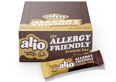 Alio: Cookie Dough - Top 9 Allergen Free Protein Bar  High Protein  Nut Free  Low Calorie  Vegan  Gluten Free  non-GMO  Plant Based  Amazing Taste! 12 Bars in a Box
