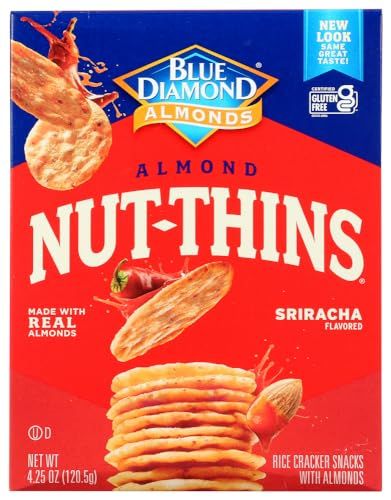 Blue Diamond NUT-THINS SRIRACHA Flavored Almond &amp; Rice Cracker Snack (1-Box) (NET WT 4.25 OZ)