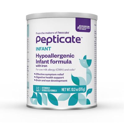 Pepticate Baby Formula, Hypoallergenic Powdered Infant Formula for Cow Milk Allergy, with Omega 3 DHA, ARA, Iron &amp; Prebiotics, 13.2oz