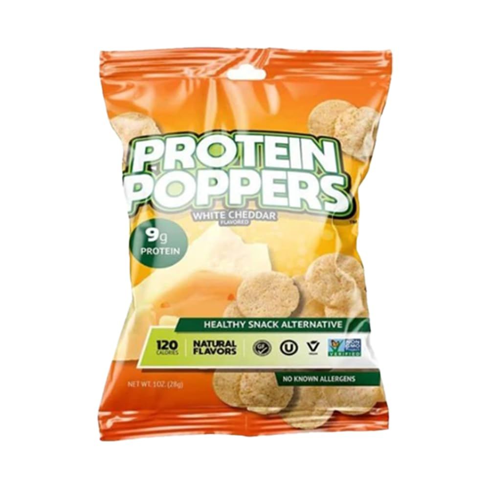 Protein Poppers Healthy Snack Alternative, 9g Protein, 1oz (White Cheddar, 10 Count)