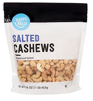 Amazon Brand - Happy Belly Cashews, Roasted &amp; Salted, 16 ounce