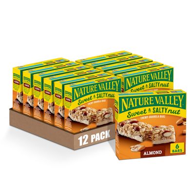 Nature Valley Granola Bars, Sweet and Salty Nut, Almond, 6 Bars, 7.2 OZ (Pack of 8)