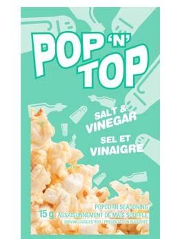 Pop n Top Popcorn Snack Seasoning 24x15g - Salt &amp; Vinegar