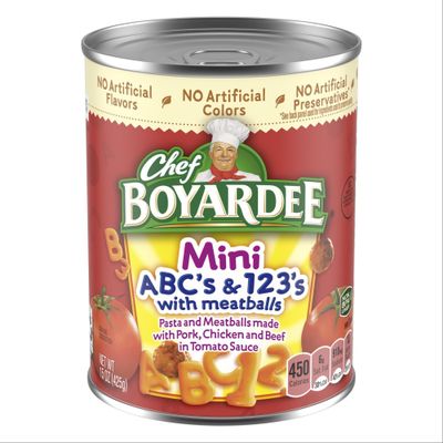 Chef Boyardee Mini-Bites ABC&#39;s &amp; 123&#39;s with Meatballs, 15 Oz, 1 Count