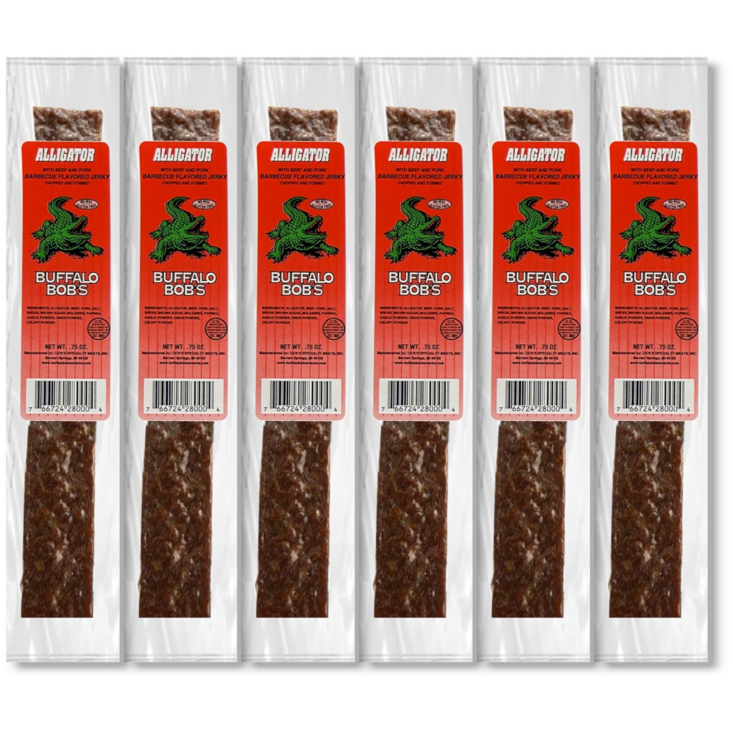 Buffalo Bob&#39;s Jerky (6 Pack)- Alligator-BBQ