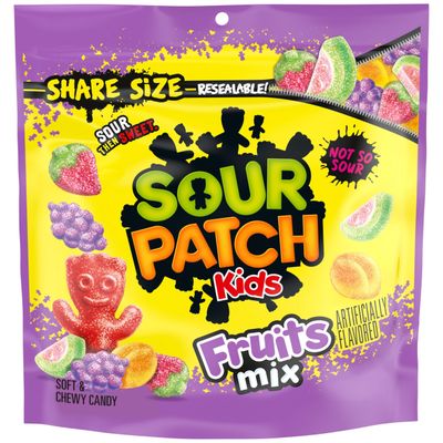 SOUR PATCH KIDS Fruits Mix Soft &amp; Chewy Candy, Share Size, 11.03 oz