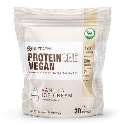 NutraOne ProteinOne Vegan Plant-Based Protein Powder Vegan Protein Powder, Dairy-Free, Pea and Rice Protein Powder (Vanilla Ice Cream)
