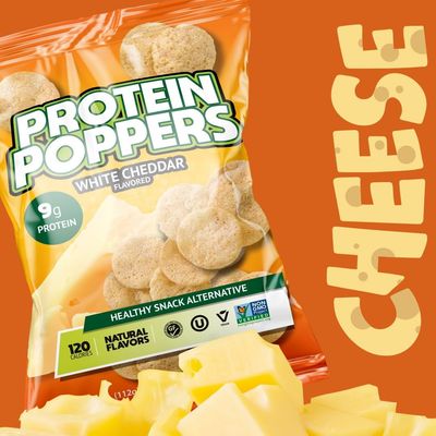 Protein Poppers Healthy Snack Alternative, 9g Protein, 1oz (White Cheddar, 10 Count)