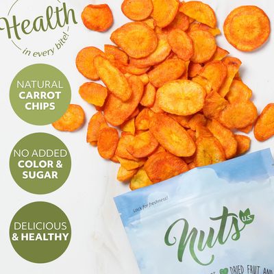NUTS U.S. - Carrot Chips  Sea-Salted  No Color Added and No Sugar Added  Natural  Delicious And Healthy  Bulk Chips!!! (Carrot Chips, 2.5 LBS)
