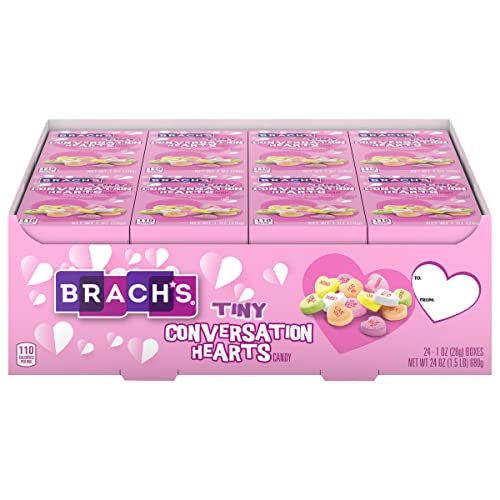 Brach&#39;s Valentine&#39;s Day Tiny Conversation Hearts, Friendship Exchange, 1 oz Boxes, 24 Ct