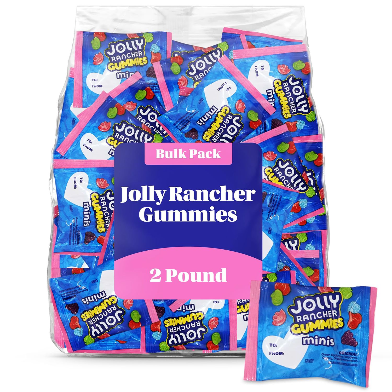 JolyRanchers Easter Candy Assorted Fruit Flavored Gummies 2lb Bulk Bag - Individually Wrapped Candy with To/From Label - Perfect for Easter Basket Stuffers, Party Favors, and Springtime Treats