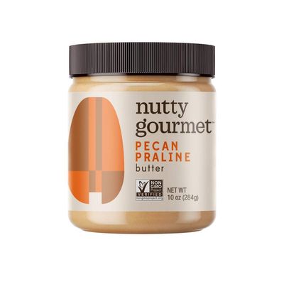 Nutty Gourmet Praline Pecan Butter - Pecan Nut Butter - Praline Paste - All Natural - Peanut Free - Vegan - California Grown Pecans - Keto Snack - Gluten Free (10oz, 1 Pack)