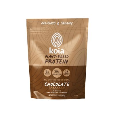 Koia Plant Based Protein Powder, Chocolate, 20g Protein, 3g Sugar, 6g Prebiotic Fiber, Pre &amp; Post Workout, 21 Vitamins &amp; Minerals, No Seed Oils, Dairy-Free, Gluten-Free, Non-GMO, 20 Servings, 28.2 Oz