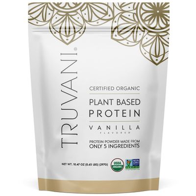 Truvani Vegan Pea Protein Powder  Vanilla  20g Organic Plant Based Protein  10 Servings  Keto  Gluten &amp; Dairy Free  Low Carb  No Added Sugar