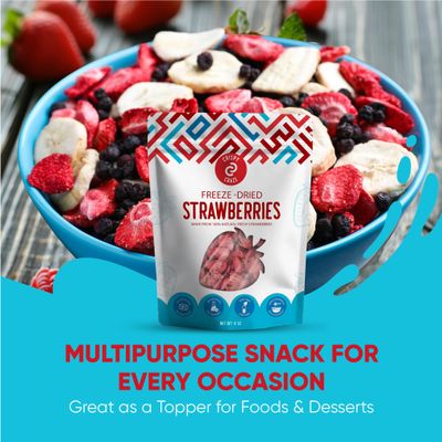 Crispy Craze Freeze Dried Strawberries Bulk, 6 Oz - Sliced Strawberry Fruit Crisps, Non GMO, Healthy Snack with No Added Sugar & Additives, 100% Natural Freeze Dried Fruit