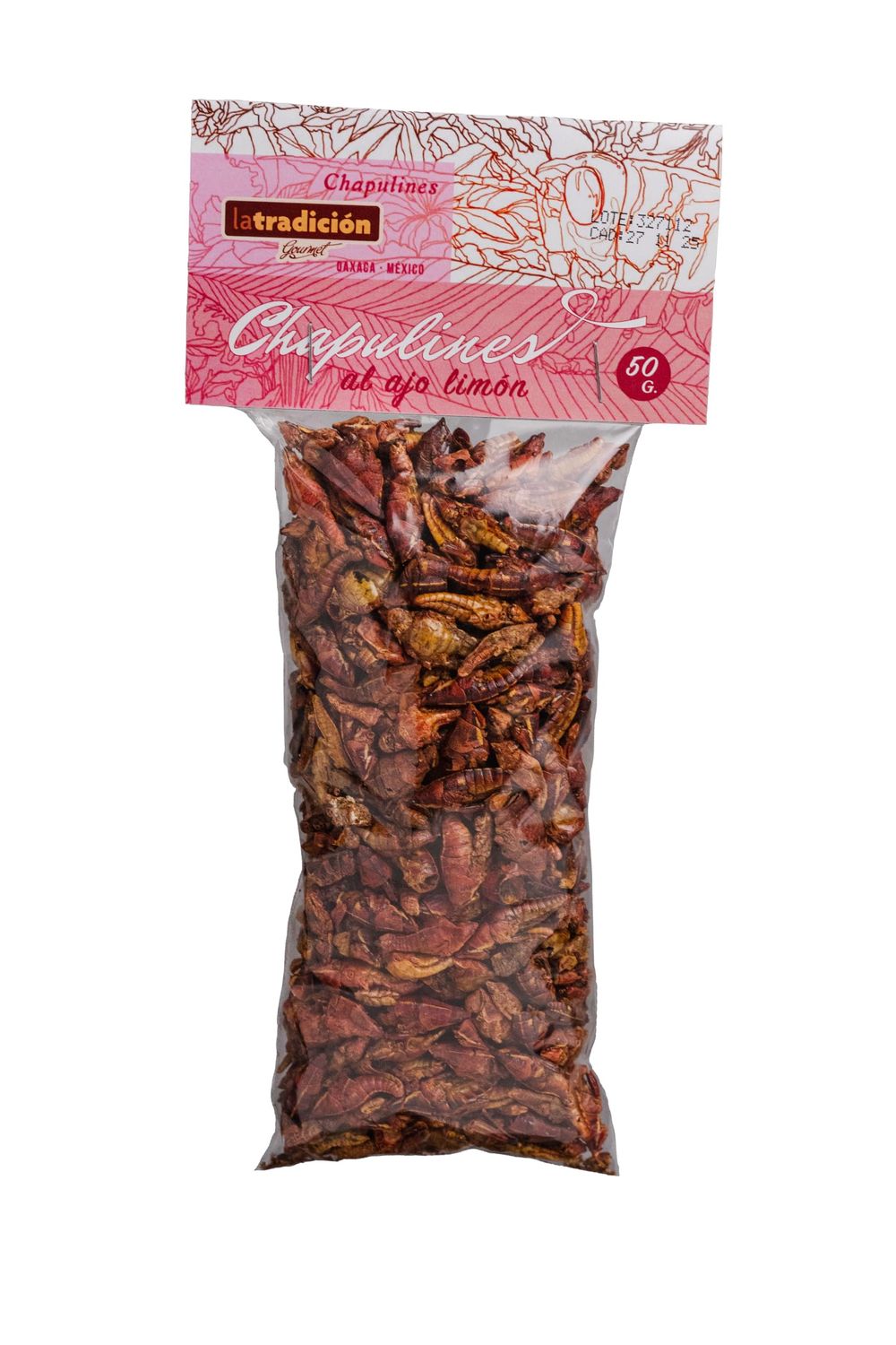 La Tradicion, Chapulines Ajo y Limn de Oaxaca, Garlic and Lemon Grasshoppers from Mexico, Healthy Snack, Handcrafted, 100% Authentic Gourmet Product, 1.7 oz