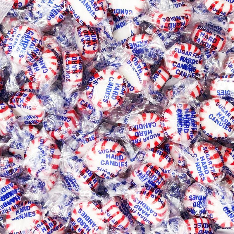 Sugar Free Starlight Peppermint Hard Candy 1 Pound - Individually Wrapped Starlight Mints Peppermint Discs Zero Sugar Hard Candy For Snacks &amp; Treats - Approx. 75 Count