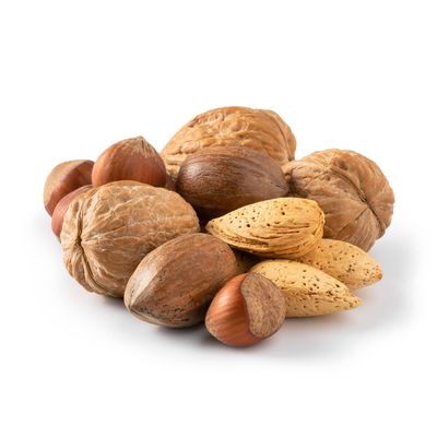NUTS U.S. - Mixed Nuts In Shell (Almonds, Walnuts, Hazelnuts, Pecans)  No Added Colors and No Artificial Flavors  Fresh Buttery Taste and Raw Packed In Resealable Bags!!! (6 LBS)