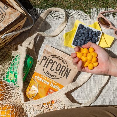 Heirloom Cheddar Cheese Balls by Pipcorn - Cheddar 1oz 24pk - Healthy Snacks, Gluten Free Snacks, Snack Packs, Heirloom Corn, Baked not Fried, Individually Wrapped