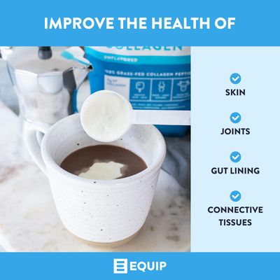 Equip Foods Grass Fed Collagen Powder Hydrolyzed Bovine Collagen Peptides with Amino Acids Prime Beef Collagen for Healthy Joints, Skin & Nails Non-GMO, Paleo Friendly 30 Servings, Unflavored