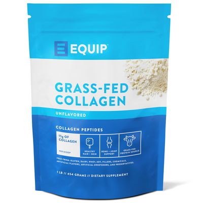 Equip Foods Grass Fed Collagen Powder  Hydrolyzed Bovine Collagen Peptides with Amino Acids  Prime Beef Collagen for Healthy Joints, Skin &amp; Nails  Non-GMO, Paleo Friendly  30 Servings, Unflavored