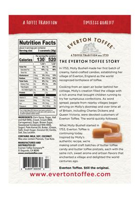 Everton Toffee Butter Toffee Pretzels, Original Toffee Flavor (4 oz. bag, 6-pack), Gourmet Artisan Toffee Covered Pretzels, Sweet and Salty Mini Pretzel Snacks, Small Batch Crafted