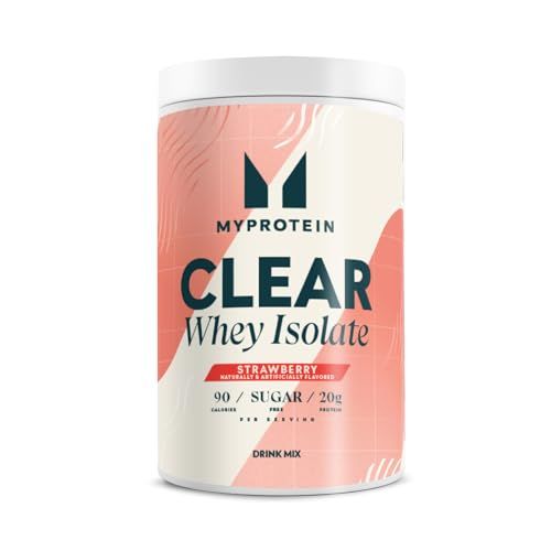Myprotein Clear Whey Isolate Protein Powder, 1.1 Lb (20 Servings) Strawberry, 20g Protein per Serving, Naturally Flavored Drink Mix