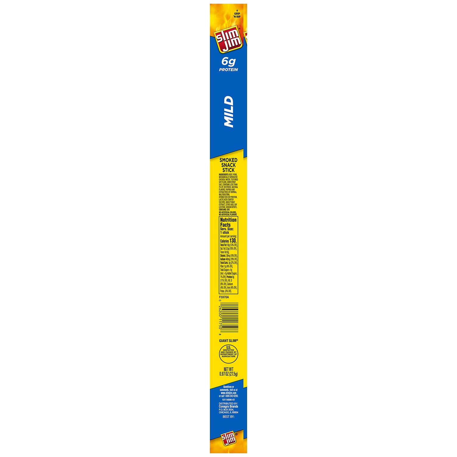 Slim Jim Smoked Snack Stick Mild, 0.97 oz