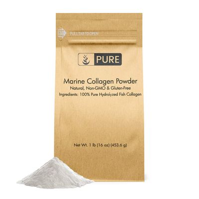 Pure Original Ingredients Marine Collagen Powder (1 lb) Natural &amp; Unflavored, Protein Peptides, Resealable Bag