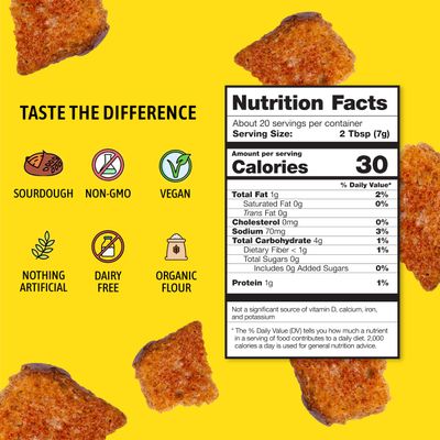 Kooshy Croutons - Poco Picante (Sourdough Bread, Garlic, Basil, Parmesan), All Natural, Vegetarian, Non-GMO Croutons for Salad, Soup and More, 5oz Pouch (1 Pack)