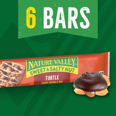 Nature Valley Granola Bars, Sweet and Salty Nut, Turtle, Chewy, 6 Ct, 7.2 oz