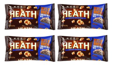 Smiling Sweets Heath English Toffee Bits O&#39; Brickle, (32oz Total of Bits) Plenty to Share and Stock the Pantry, Fun to Snack on or to Cook with Gluten Free - 8 oz (Pack of 4)