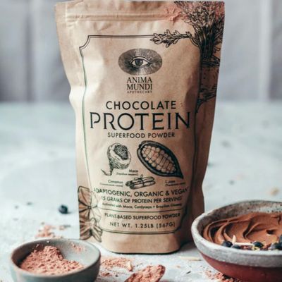 Anima Mundi Apothecary Chocolate Protein Superfood Powder - Organic Vegan Protein Powder - Nutrient-Dense Chocolate Plant Based Protein Blend with Adaptogens for Energy & Strength (567g)