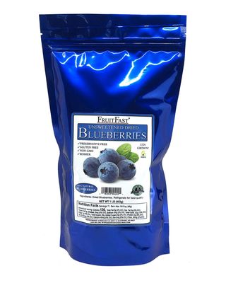Unsweetened Dried Blueberries by Brownwood Acres - FruitFast  Non-GMO, Gluten Free, Kosher Certified All Natural Healthy Snack - No Added Sugars, Oils or fillers - Just Blueberries (1 Pound)